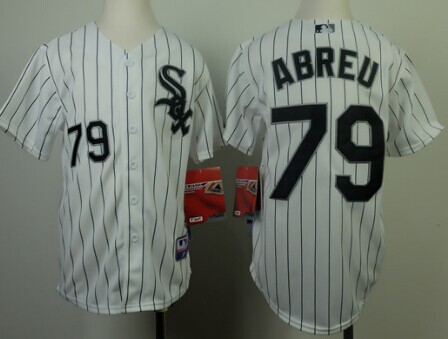 Chicago White Sox #79 Jose Abreu White With Black Pinstripe Kids Jersey Chicago White Sox #79 Jose Abreu White With Black Pinstripe Kids Jersey