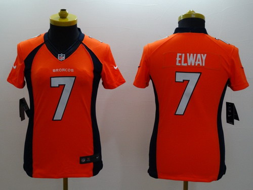 Nike Denver Broncos #7 John Elway 2013 Orange Limited Womens Jersey Nike Denver Broncos #7 John Elway 2013 Orange Limited Womens Jersey