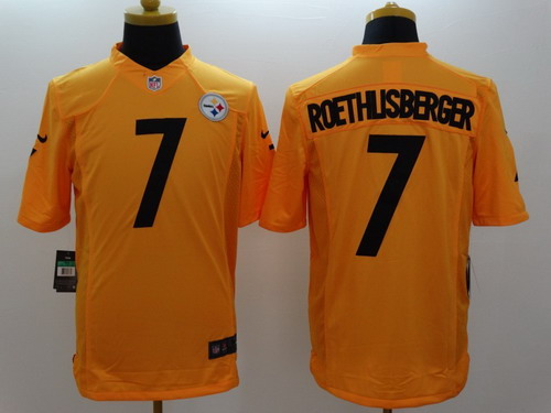 Nike Pittsburgh Steelers #7 Ben Roethlisberger Yellow Limited Jersey Nike Pittsburgh Steelers #7 Ben Roethlisberger Yellow Limited Jersey