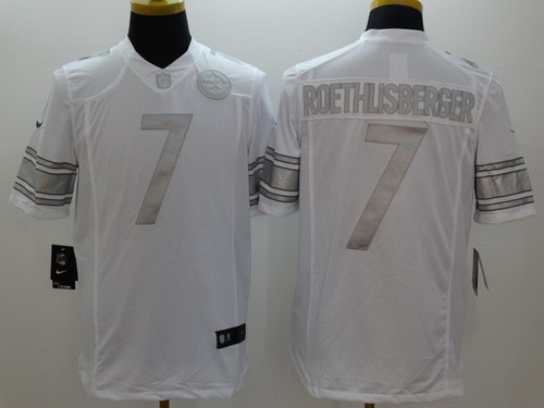 Nike Pittsburgh Steelers #7 Ben Roethlisberger Platinum White Limited Jersey Nike Pittsburgh Steelers #7 Ben Roethlisberger Platinum White Limited Jersey