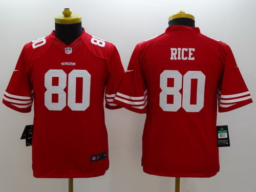 Nike San Francisco 49ers #80 Jerry Rice Red Limited Kids Jersey Nike San Francisco 49ers #80 Jerry Rice Red Limited Kids Jersey