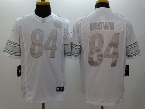 Nike Pittsburgh Steelers #84 Antonio Brown Platinum White Limited Jersey Nike Pittsburgh Steelers #84 Antonio Brown Platinum White Limited Jersey