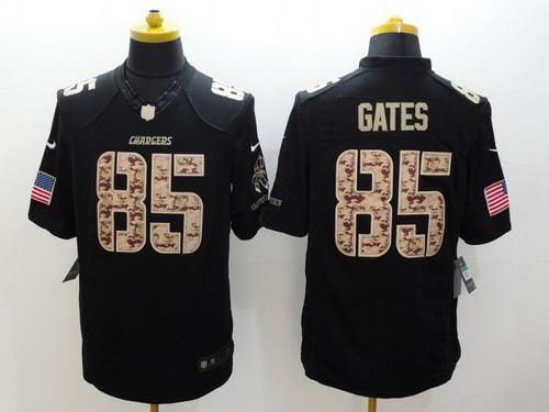 Nike San Diego Chargers #85 Antonio Gates Salute to Service Black Limited Jersey Nike San Diego Chargers #85 Antonio Gates Salute to Service Black Limited Jersey