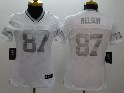 Nike Green Bay Packers #87 Jordy Nelson Platinum White Limited Womens Jersey Nike Green Bay Packers #87 Jordy Nelson Platinum White Limited Womens Jersey