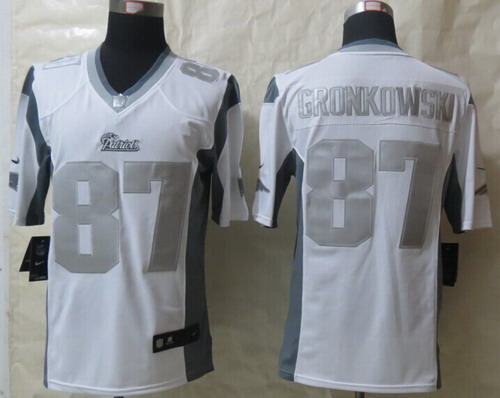 Nike New England Patriots #87 Rob Gronkowski Platinum White Limited Jersey Nike New England Patriots #87 Rob Gronkowski Platinum White Limited Jersey
