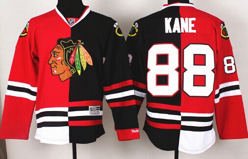 Chicago Blackhawks #88 Patrick Kane Red/Black Two Tone Jersey Chicago Blackhawks #88 Patrick Kane Red/Black Two Tone Jersey