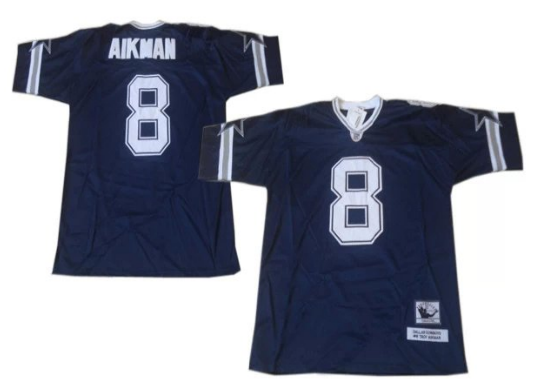 Dallas Cowboys #8 Troy Aikman Blue Throwback Jersey Dallas Cowboys #8 Troy Aikman Blue Throwback Jersey