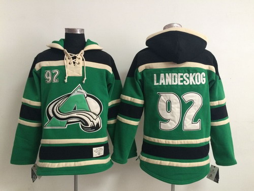 Old Time Hockey Colorado Avalanche #92 Gabriel Landeskog Green Hoodie Old Time Hockey Colorado Avalanche #92 Gabriel Landeskog Green Hoodie