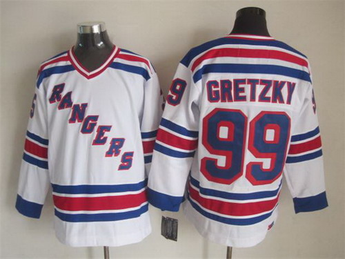 New York Rangers #99 Wayne Gretzky 1993 White Throwback CCM Jersey New York Rangers #99 Wayne Gretzky 1993 White Throwback CCM Jersey