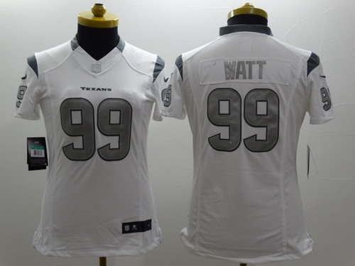 Nike Houston Texans #99 J.J. Watt Platinum White Limited Womens Jersey Nike Houston Texans #99 J.J. Watt Platinum White Limited Womens Jersey