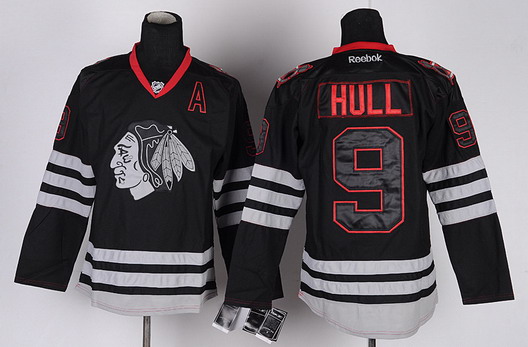 Chicago Blackhawks #9 Bobby Hull Black Ice Jersey Chicago Blackhawks #9 Bobby Hull Black Ice Jersey