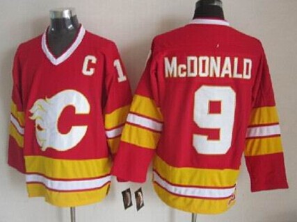 Calgary Flames #9 Lanny McDonald Red Third Throwback CCM Jersey Calgary Flames #9 Lanny McDonald Red Third Throwback CCM Jersey