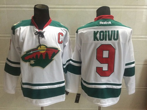 Minnesota Wild #9 Mikko Koivu 2014 White Jersey Minnesota Wild #9 Mikko Koivu 2014 White Jersey