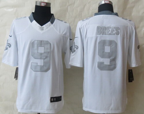 Nike New Orleans Saints #9 Drew Brees Platinum White Limited Jersey Nike New Orleans Saints #9 Drew Brees Platinum White Limited Jersey
