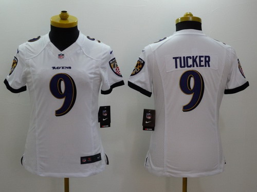 Nike Baltimore Ravens #9 Justin Tucker 2013 White Limited Womens Jersey Nike Baltimore Ravens #9 Justin Tucker 2013 White Limited Womens Jersey