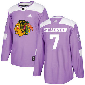 Adidas Men's Blackhawks #7 Brent Seabrook Purple Authentic Fights Cancer Stitched NHL Jersey Adidas Men's Blackhawks #7 Brent Seabrook Purple Authentic Fights Cancer Stitched NHL Jersey
