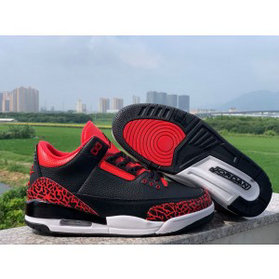 Air Jordan 3 “FIBA” Black Red Crackle Shoes
