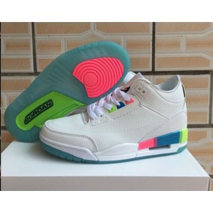 Air Jordan 3 Retro White Colorful Shoes