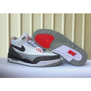 Air Jordan 3 White-Grey-Red Shoes