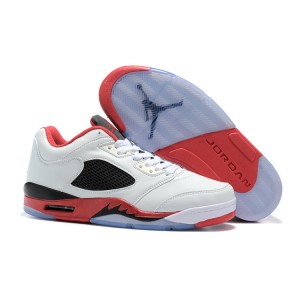 Air Jordan 5 Low White Black Red Shoes