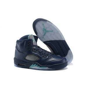 Air Jordan 5 Retro Hornets Shoes Navy Blue