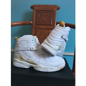 Air Jordan 8 Retro Shoes Gold White