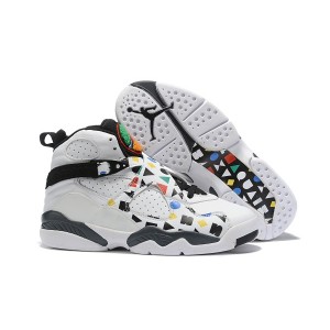 Air Jordan 8 White Black Colorful Shoes