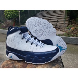Air Jordan 9 Retro (GS) White Navy Blue Shoes Air Jordan 9 Retro (GS) White Navy Blue Shoes