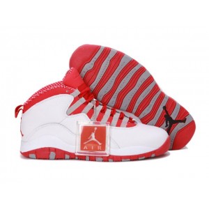 Air jordan 10 (X) Retro White Varsity Red Light Steel Grey A10004