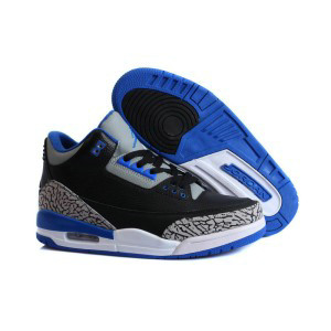 Air jordan 3 Retro Black Sport Blue-Wolf Grey