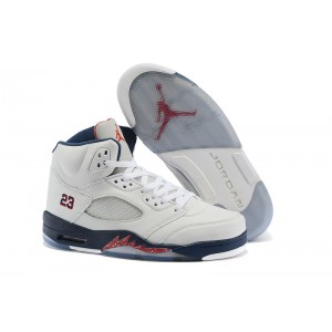 Air jordan 5 (V) Olympic White Midnight Navy Varsity Red (Women Men Gs Girls) A05003