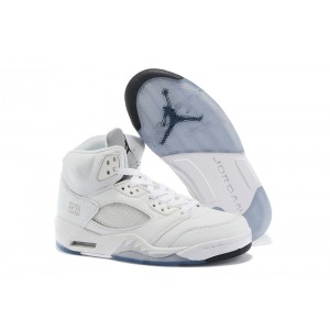 Air jordan 5 (V) Retro White Metallic Silver Black A05006