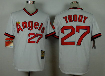 Angels 27 Mike Trout White 1980 Turn Back The Clock Jersey Angels 27 Mike Trout White 1980 Turn Back The Clock Jersey