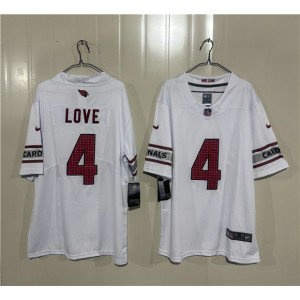 Arizona Cardinals 4 Jeremiyah Love White 2026 Draft Vapor Limited Men Jersey