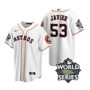 Astros 53 Cristian Javier White Nike 2022 World Series Cool Base Jersey Astros 53 Cristian Javier White Nike 2022 World Series Cool Base Jersey