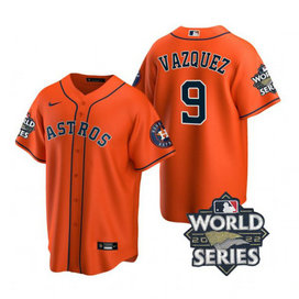 Astros 9 Christian Vazquez Orange Nike 2022 World Series Cool Base Jersey Astros 9 Christian Vazquez Orange Nike 2022 World Series Cool Base Jersey