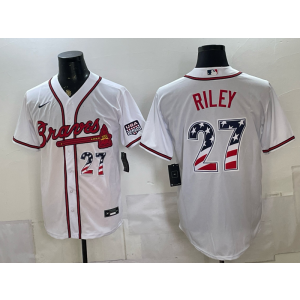 Atlanta Braves 27 Riley White USA 250 Fourth of July Men Jersey