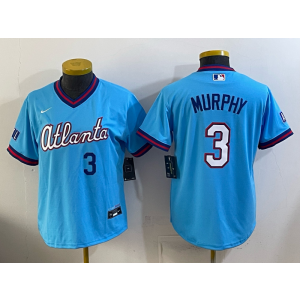 Atlanta Braves 3 Dale Murphy Blue 2026 City Connect Cool Base Youth Jersey Atlanta Braves 3 Dale Murphy Blue 2026 City Connect Cool Base Youth Jersey