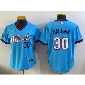 Atlanta Braves 30 Baldwin Powder 2026 City Connect Cool Base Women Jersey Atlanta Braves 30 Baldwin Powder 2026 City Connect Cool Base Women Jersey