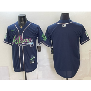 Atlanta Braves Blank Navy Men Jersey