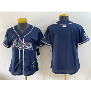 Atlanta Braves Blank Navy Women Jersey Atlanta Braves Blank Navy Women Jersey