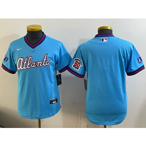 Atlanta Braves Blank Powder 2026 City Connect Cool Base Youth Jersey Atlanta Braves Blank Powder 2026 City Connect Cool Base Youth Jersey