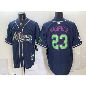 Atlanta Braves x Atlien 23 Harris II Navy Men Jersey