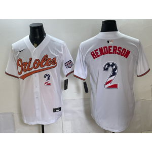 Baltimore Orioles 2 Henderson White USA 250 Fourth of July Men Jersey Baltimore Orioles 2 Henderson White USA 250 Fourth of July Men Jersey