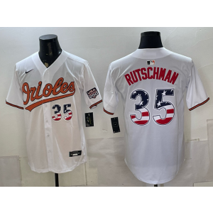 Baltimore Orioles 35 Adley Rutschman White USA 250 Fourth of July Men Jersey Baltimore Orioles 35 Adley Rutschman White USA 250 Fourth of July Men Jersey