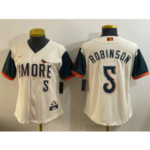 Baltimore Orioles 5 Brooks Robinson Natural 2026 City Connect Cool Base Youth Jersey Baltimore Orioles 5 Brooks Robinson Natural 2026 City Connect Cool Base Youth Jersey