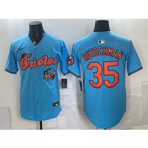 Baltimore Orioles x Crab 35 Adley Rutschman Blue Men Jersey Baltimore Orioles x Crab 35 Adley Rutschman Blue Men Jersey