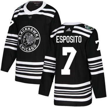 Blackhawks #7 Tony Esposito Black Authentic 2019 Winter Classic Stitched Hockey Jersey Blackhawks #7 Tony Esposito Black Authentic 2019 Winter Classic Stitched Hockey Jersey