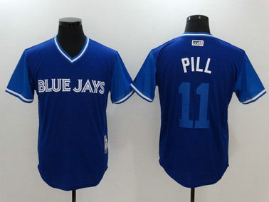 Blue Jays 11 Kevin Pillar Pill Majestic Royal 2017 Players Weekend Nickname Jersey