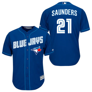 Blue Jays 21 Michael Saunders Royal Blue New Cool Base Jersey